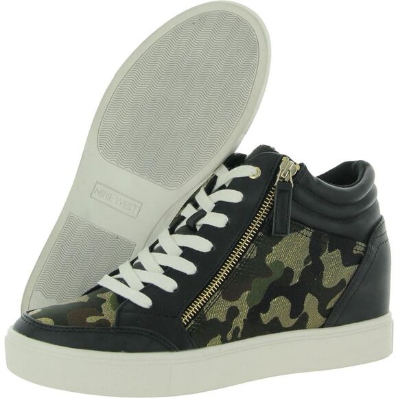 Nine West Womens Tons 8 Black Wedge Casual and Fashion Sneakers Shoes NWOB - Picture 2 of 4